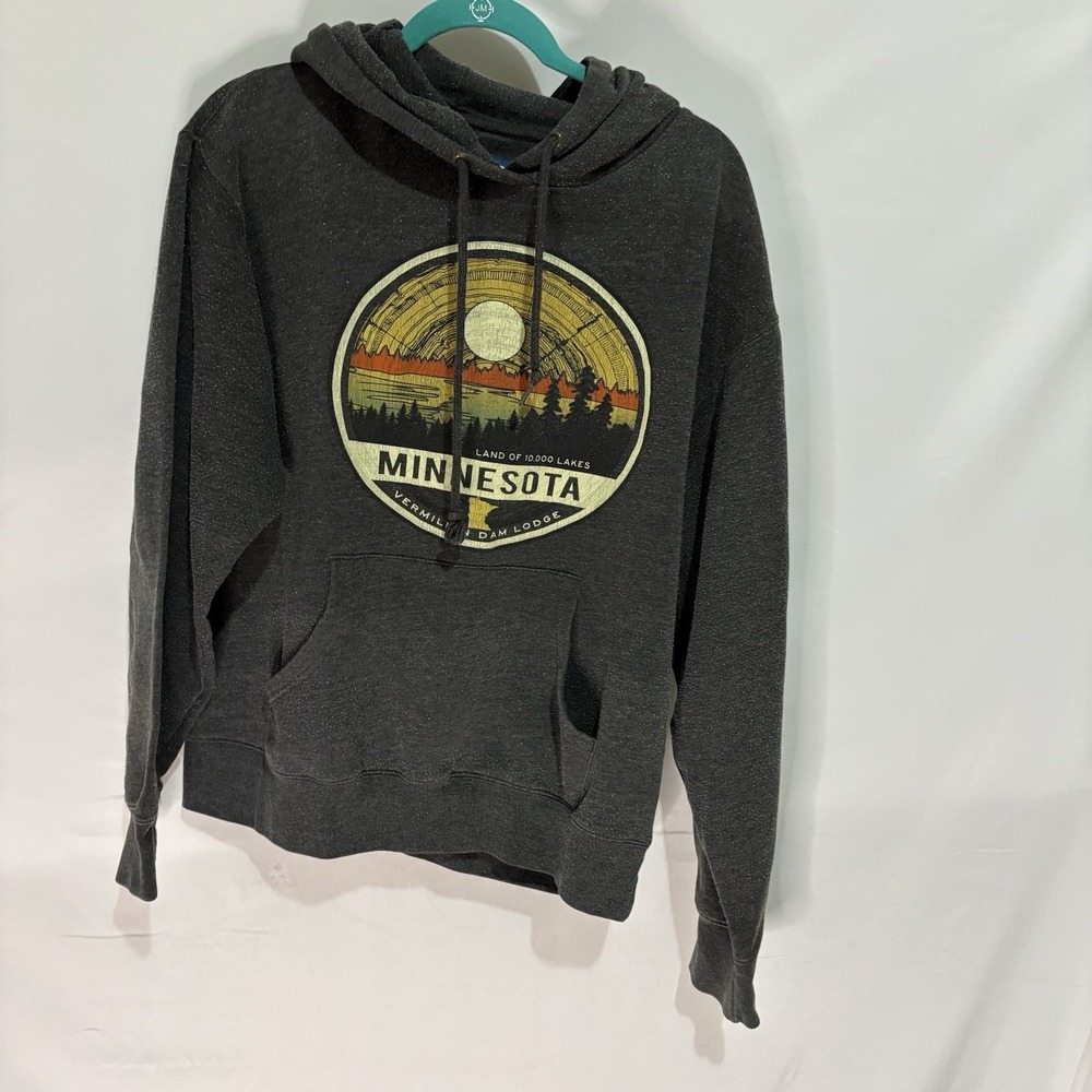 Blue 84 Mens Minnesota Graphics Hoodie Grey Pullover RN 99658 Size M